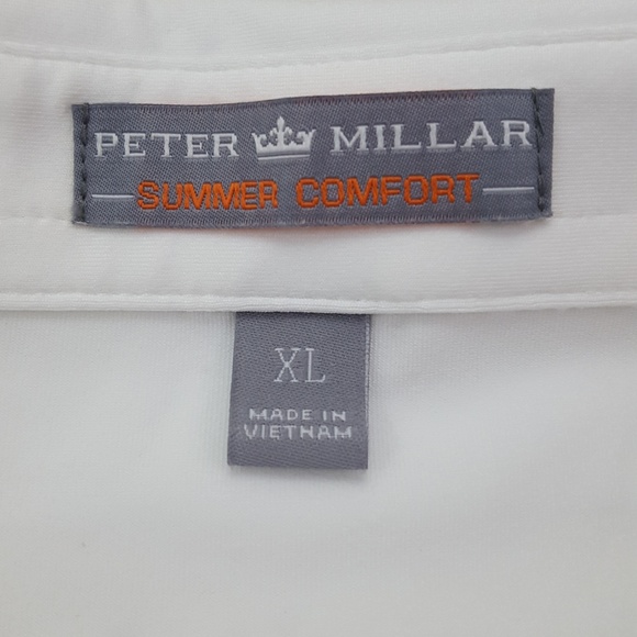 Peter Millar White XL Polo Shirt Summer Comfort JC - Picture 4 of 8